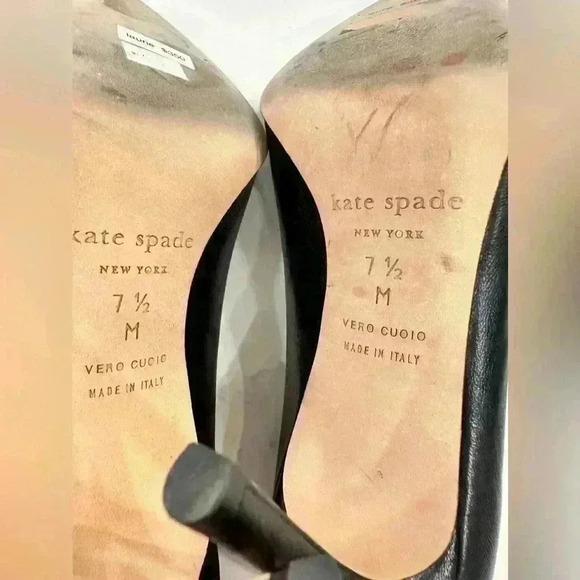 Kate Spade Laurie Black Leather Butterfly heels (Size 7.5) - Picture 5 of 9